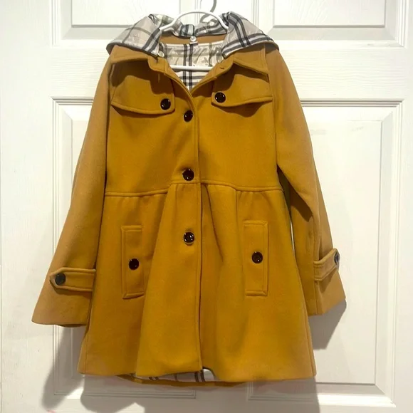 Jackets Coats Girls Brown Pea Coat With Removable Hoodie Sz 67